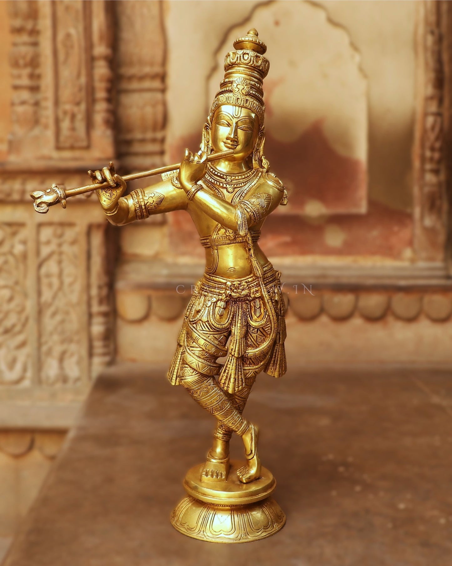 23"Brass Krishna Idol | Original Piece