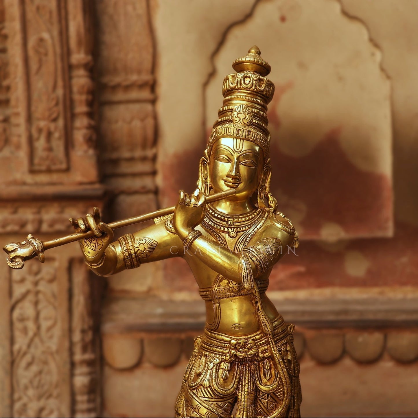 23"Brass Krishna Idol | Original Piece