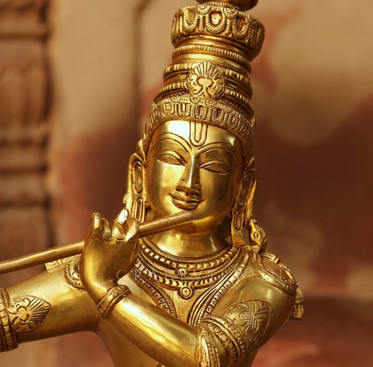 23"Brass Krishna Idol | Original Piece