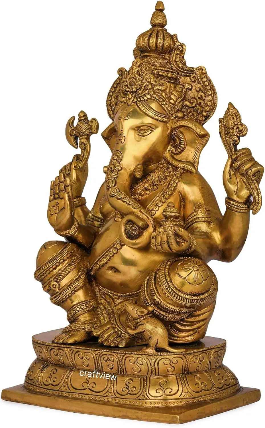 Brass Lord Ganesh statue 15.5" craftsview