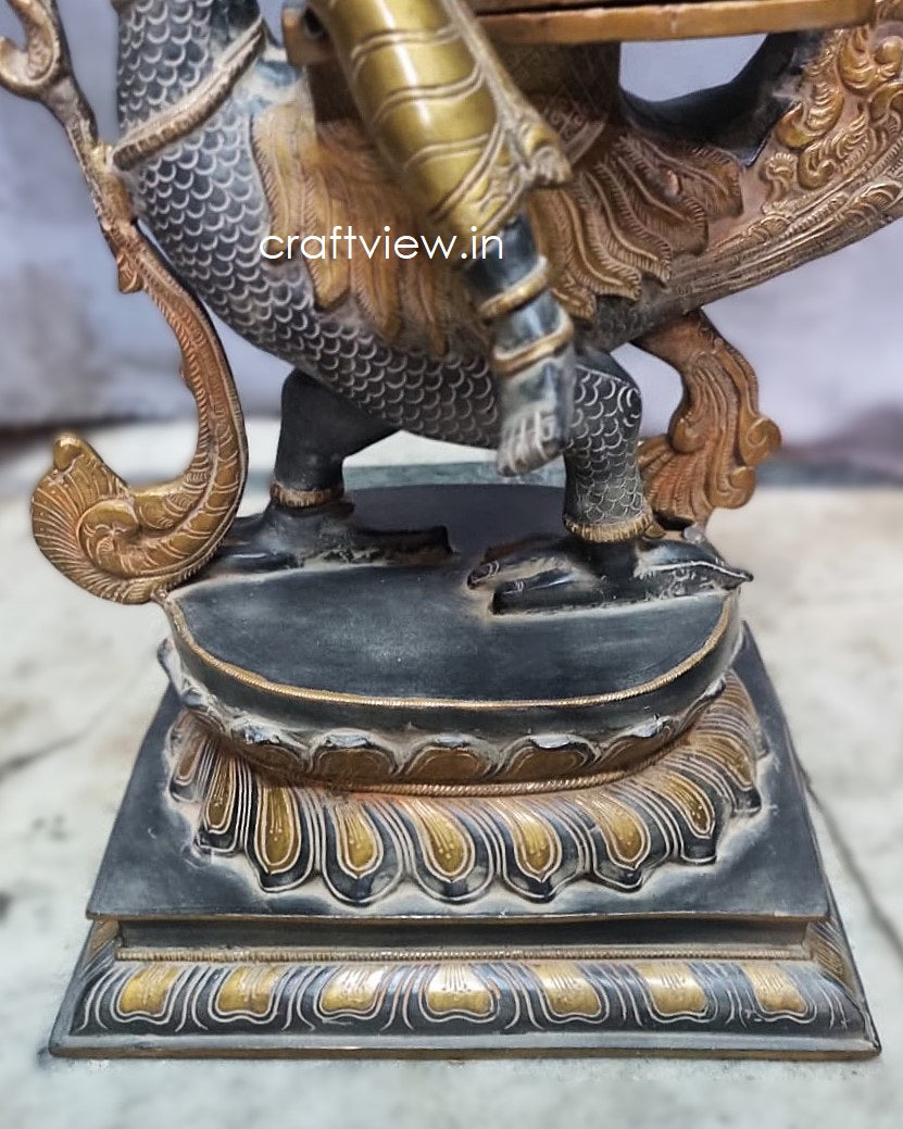 Significance of Sarasvati in Brass Art Sculpture Sitting On Peacock