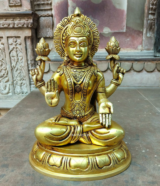 14" Brass Lakshmi Sculpture Super fine