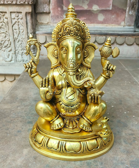 14" Brass Lord Ganesh Statue super fine