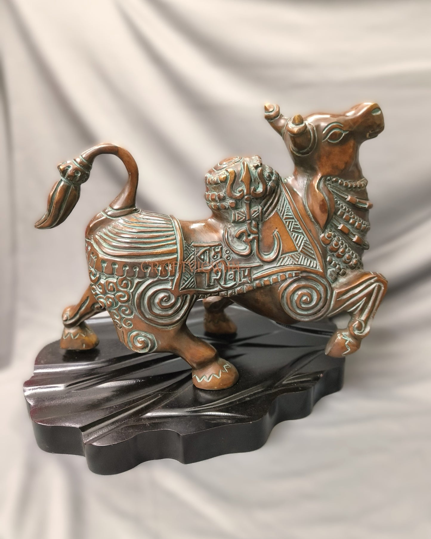 Brass Shiva Nandi Sculpture Sacred Bull Nandi Made By Artist