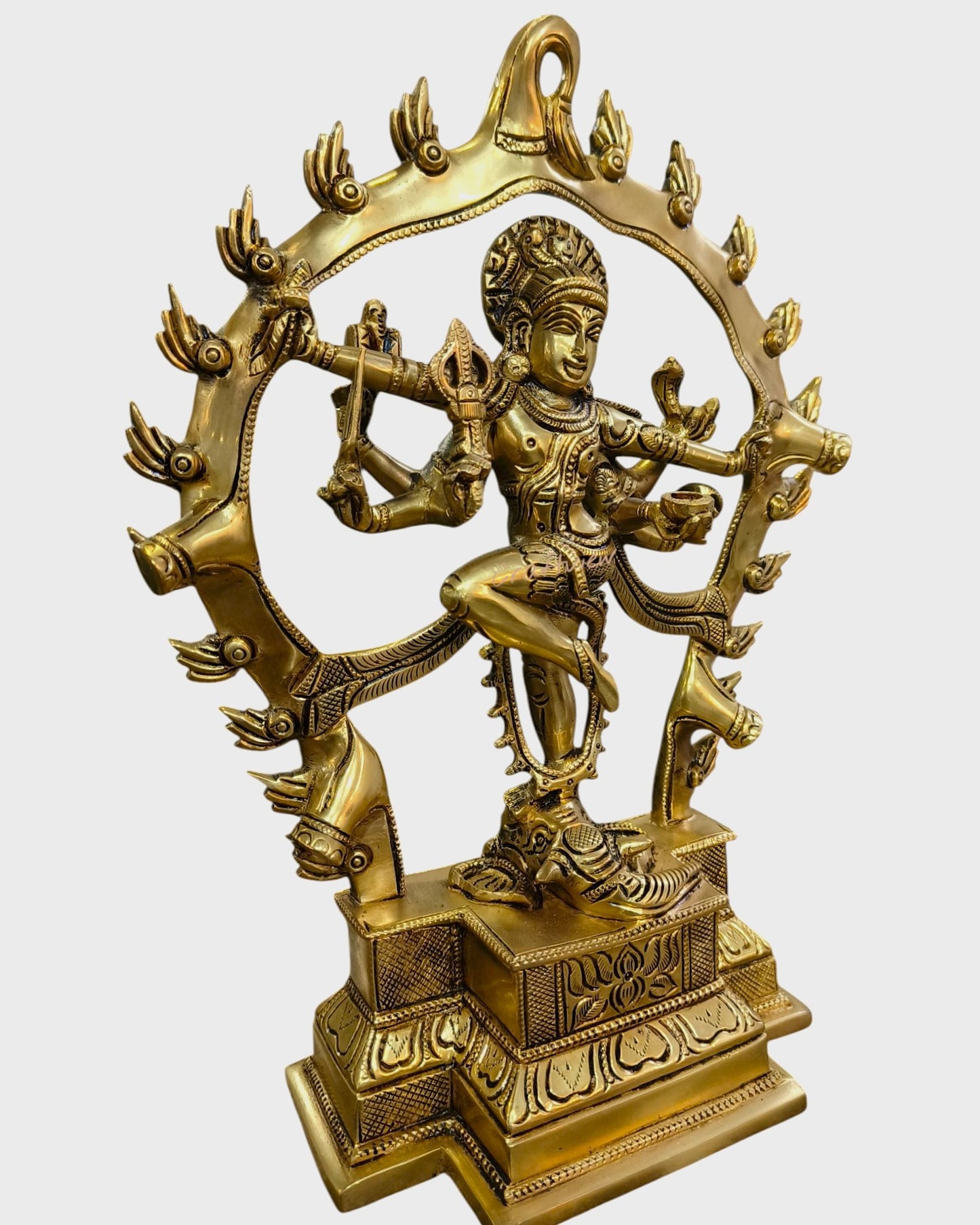 Superfine Brass Gajasurasamhara Shiva Idol 12"