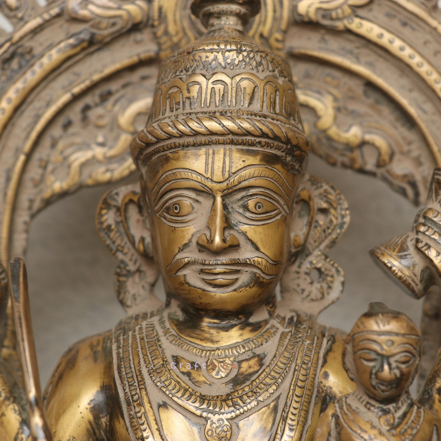 Divine Grace in Brass: Vintage Khandoba Figurine for Home Decoration