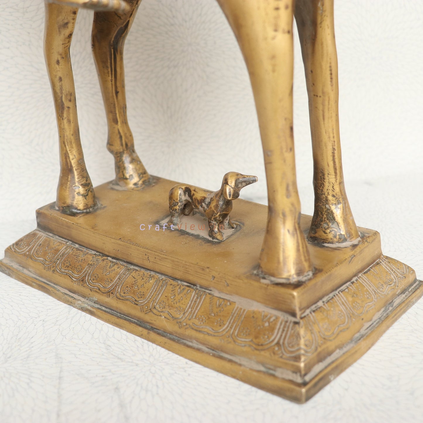 Divine Grace in Brass: Vintage Khandoba Figurine for Home Decoration