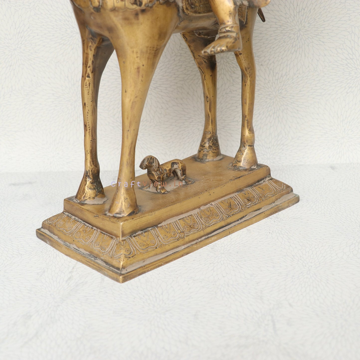 Divine Grace in Brass: Vintage Khandoba Figurine for Home Decoration