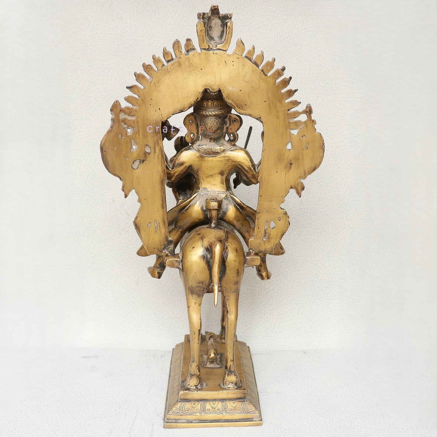 Divine Grace in Brass: Vintage Khandoba Figurine for Home Decoration