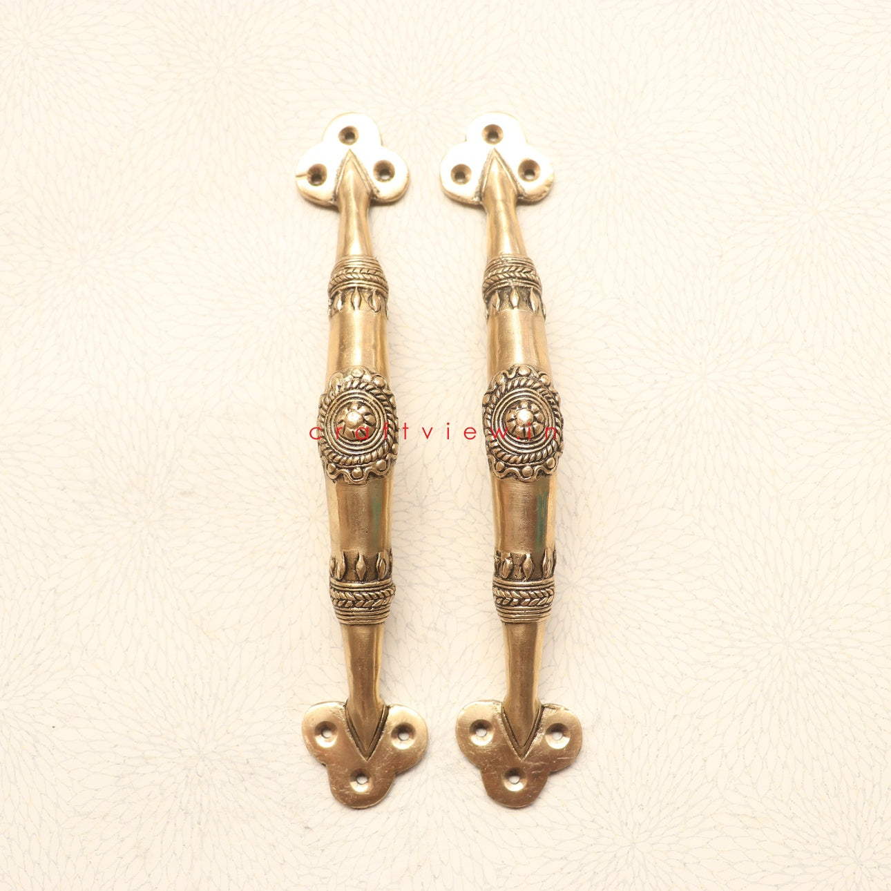 Brass Floral Door Handle