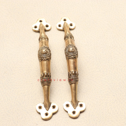 Brass Floral Door Handle