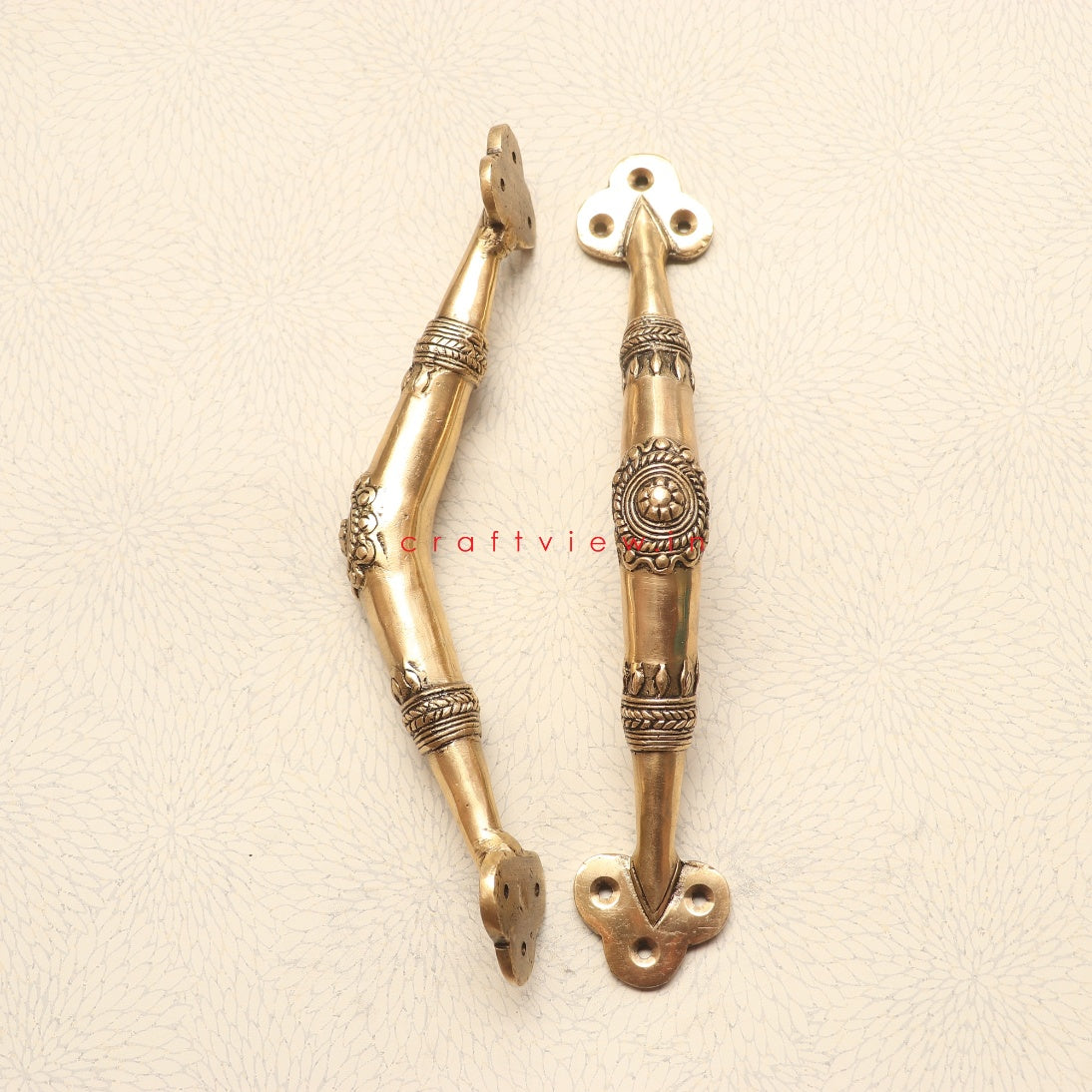 Brass Floral Door Handle