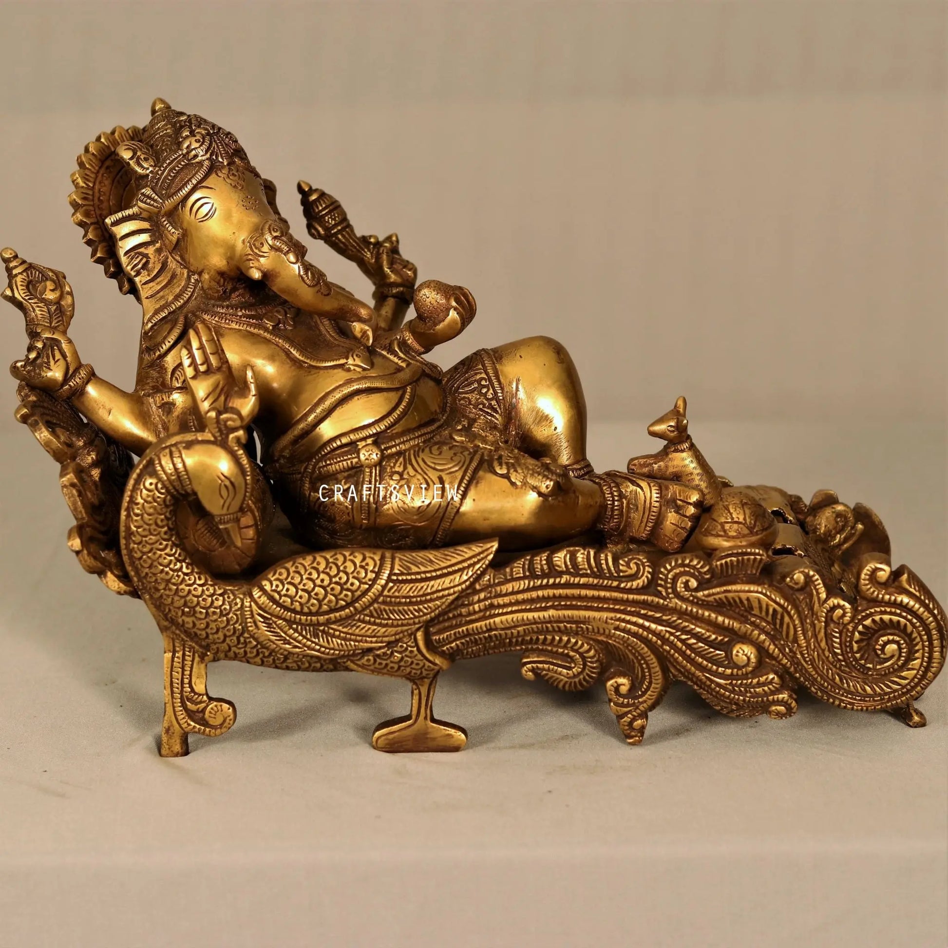 Brass Ganesh Statue 10" craftsview