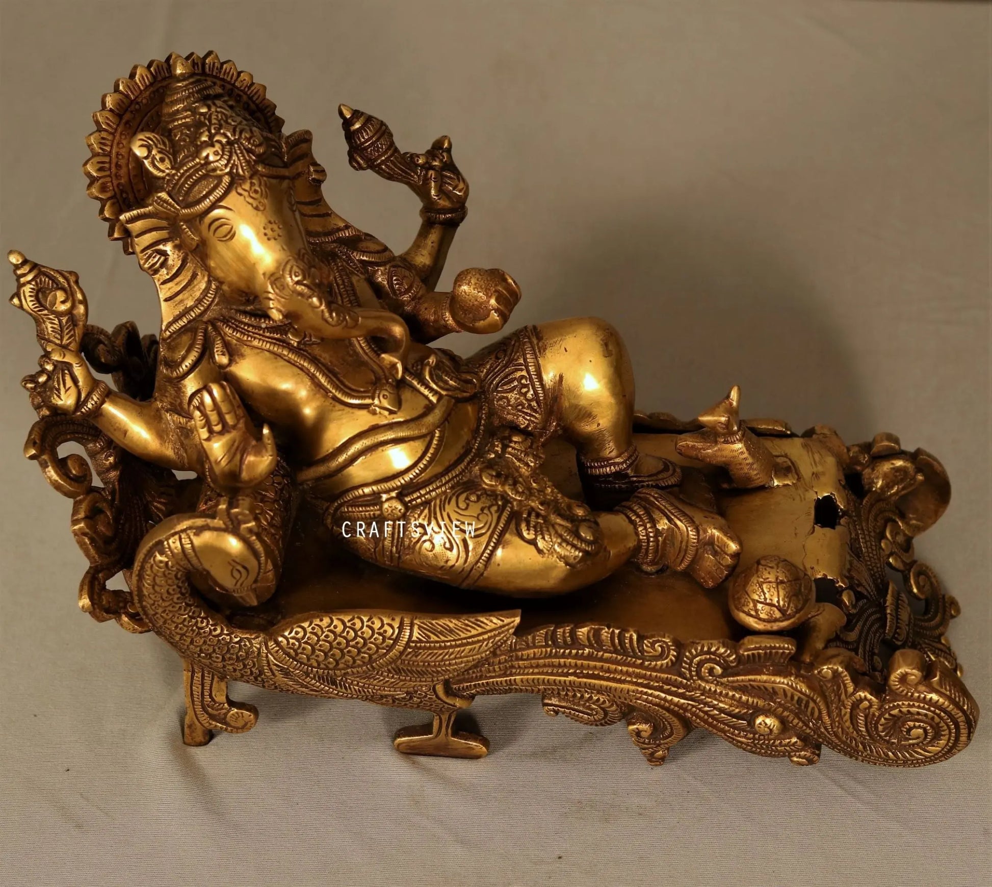 Brass Ganesh Statue 10" craftsview