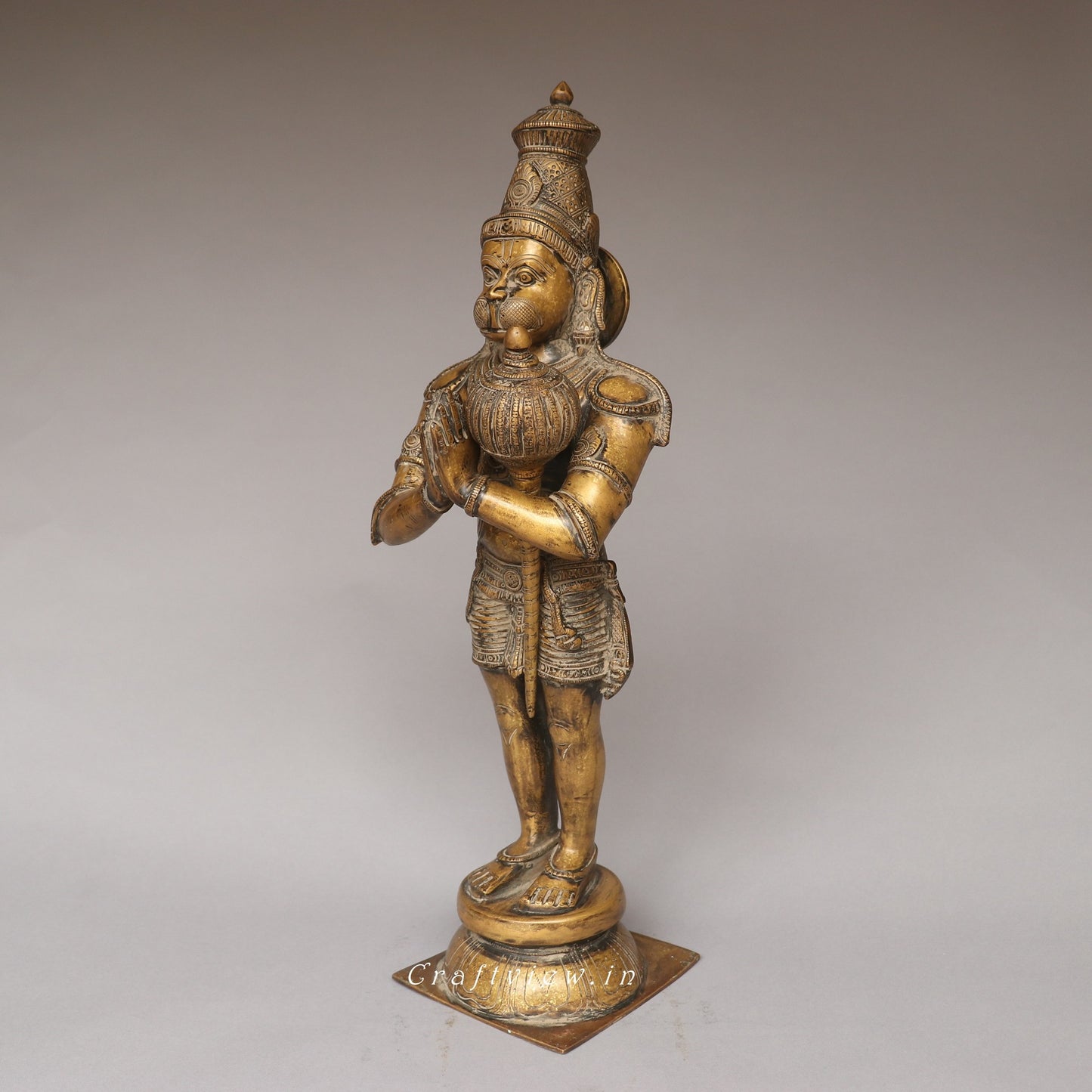 Brass Lord Hanuman Standing Statue