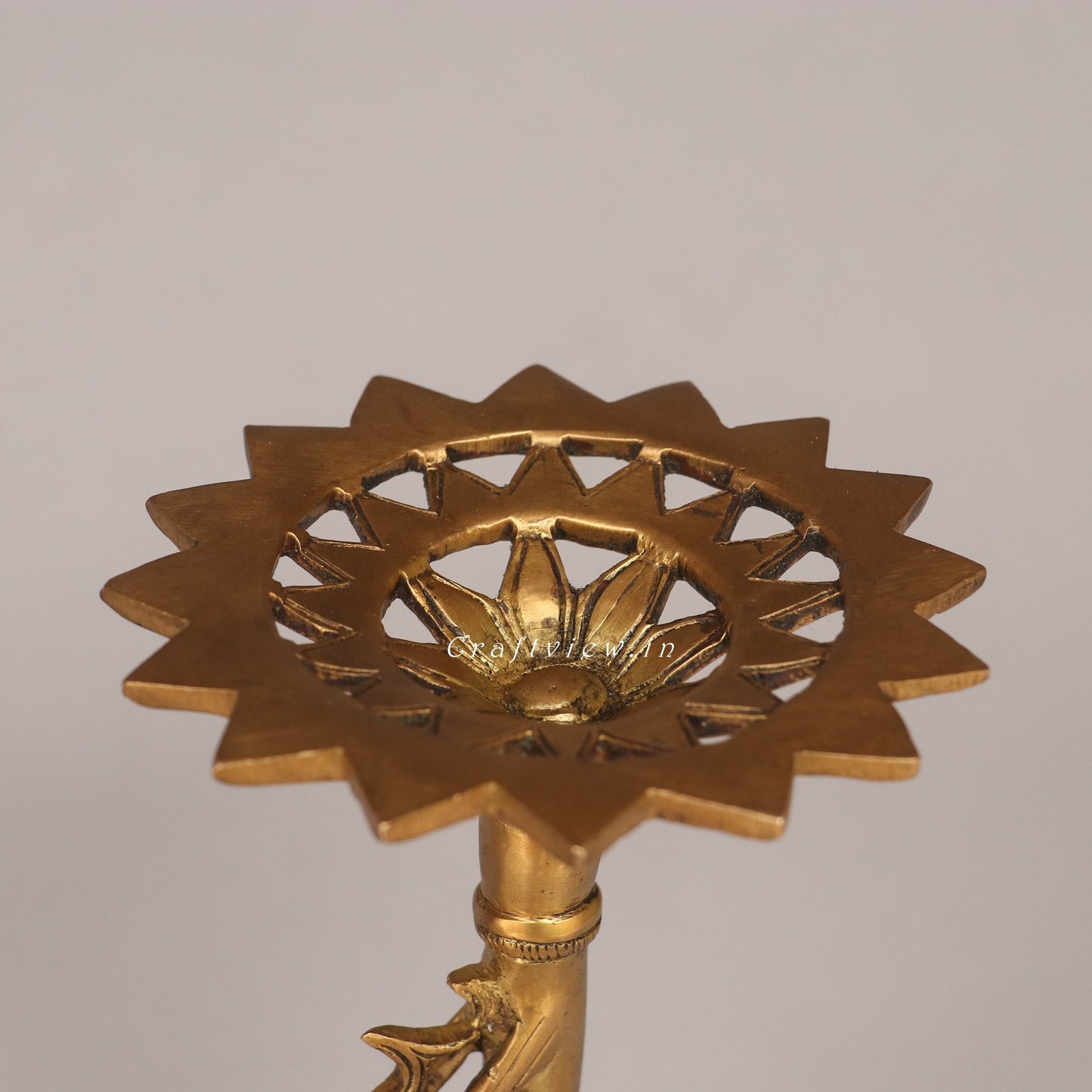 Brass Vyala Offering Candle Stand