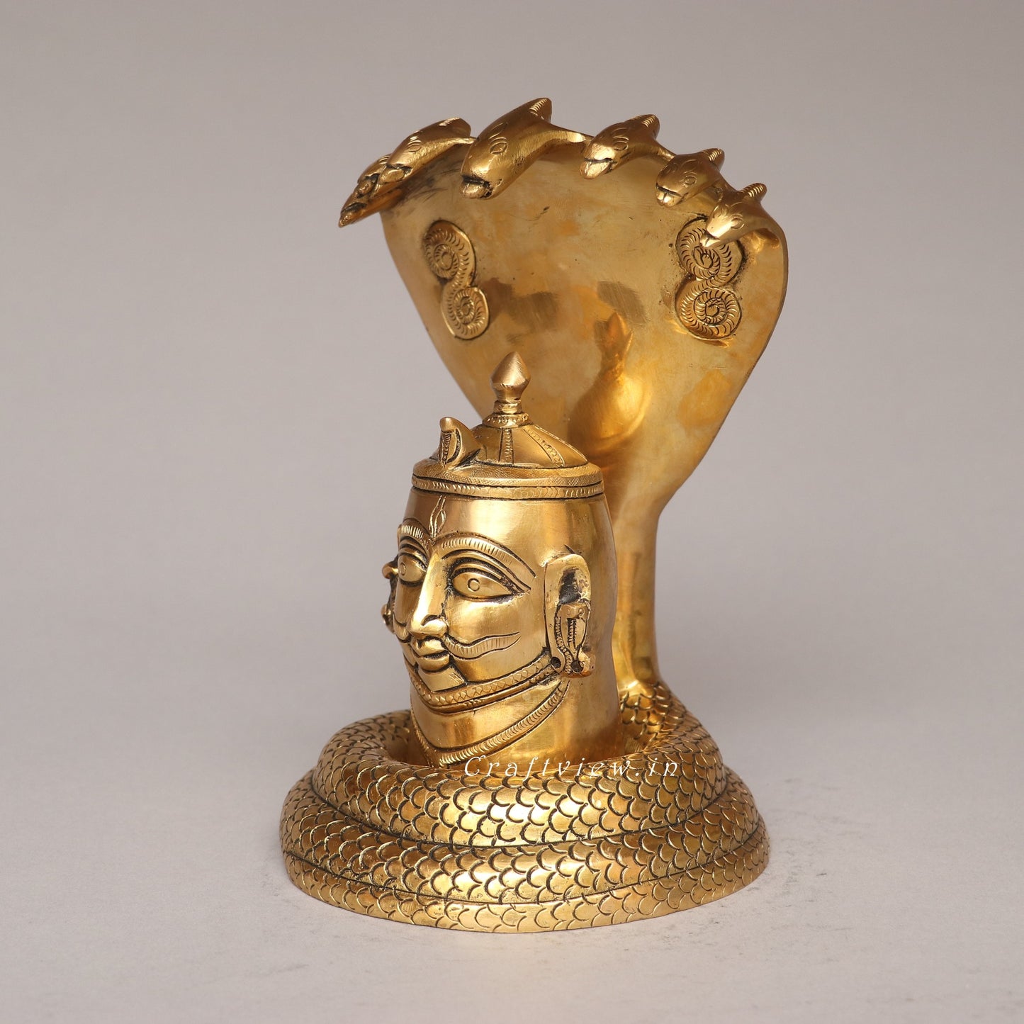 Shiva Mukhlingam With Nagabharanam Brass Table Décor