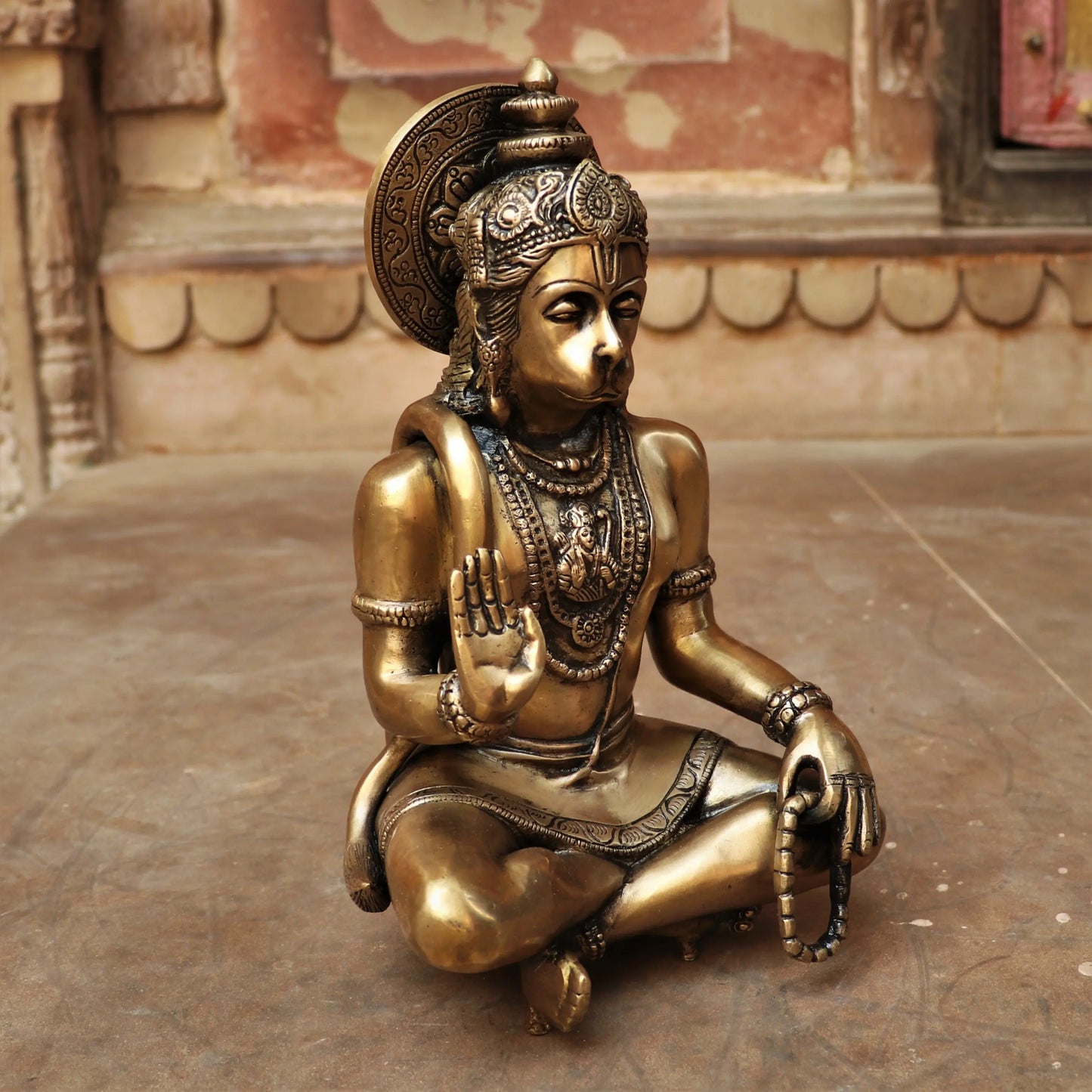 Brass Lord Hanuman Statue 9" craftsview
