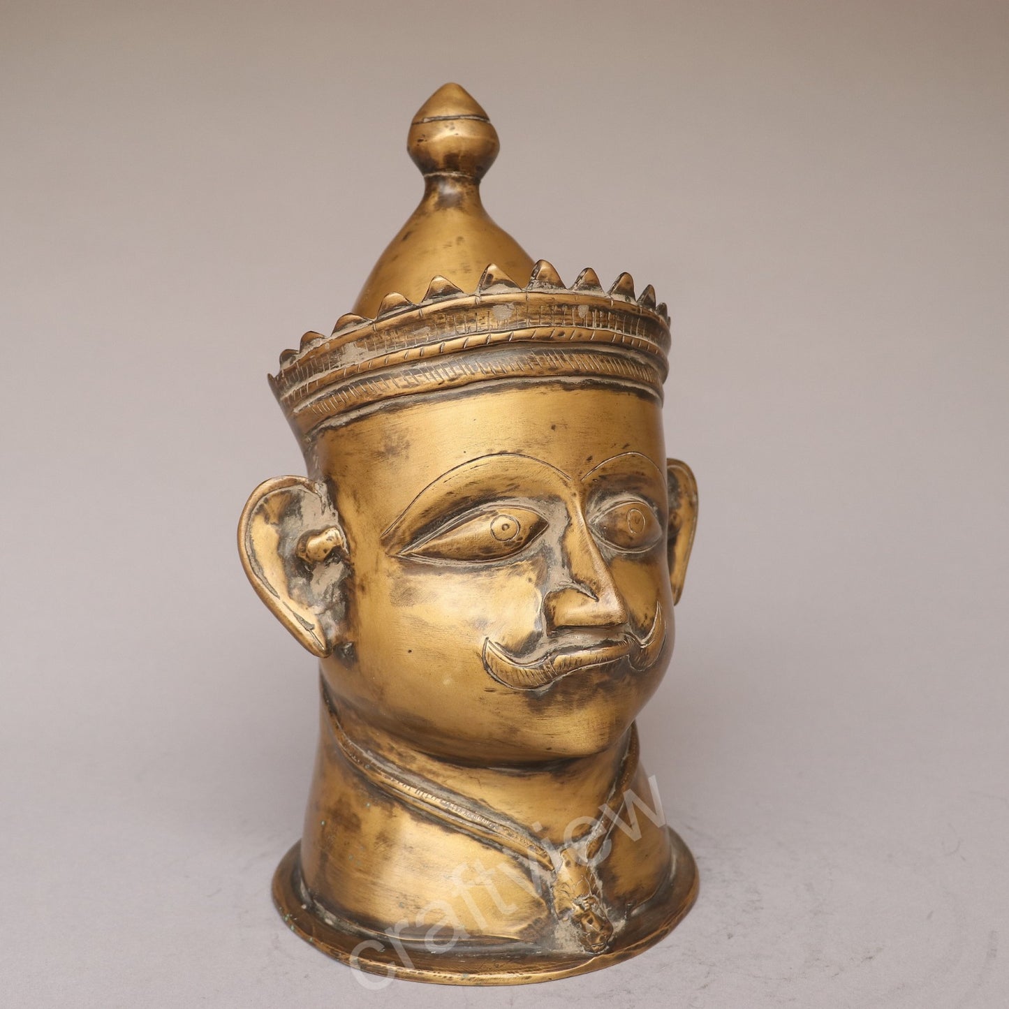 Brass Majestic Shiva Head Figurine