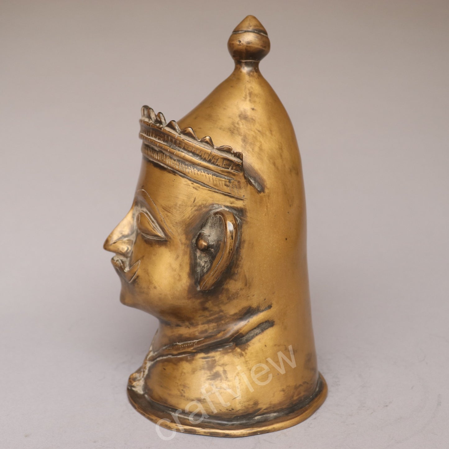 Brass Majestic Shiva Head Figurine