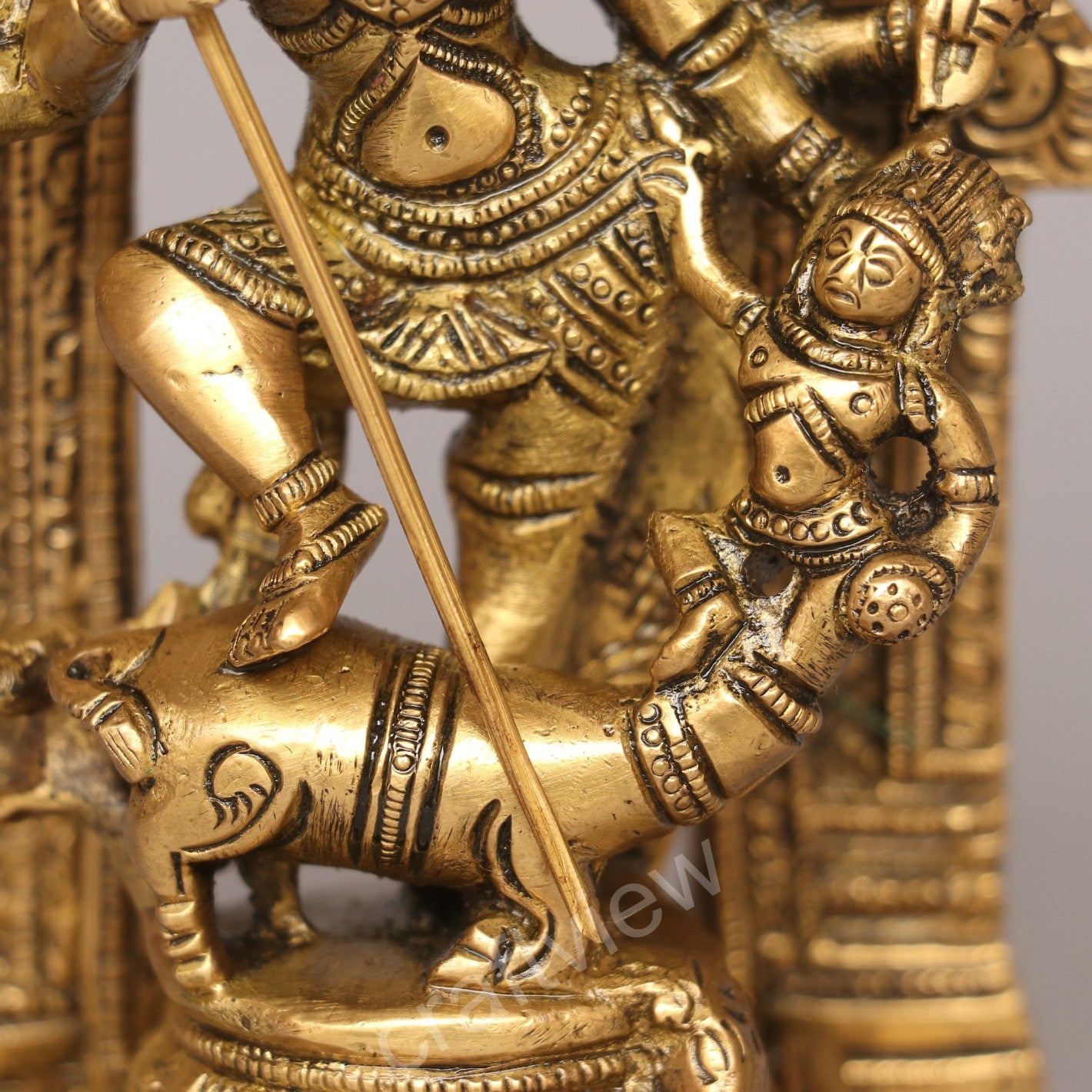Brass Durga Mahishasur Mardini Statue
