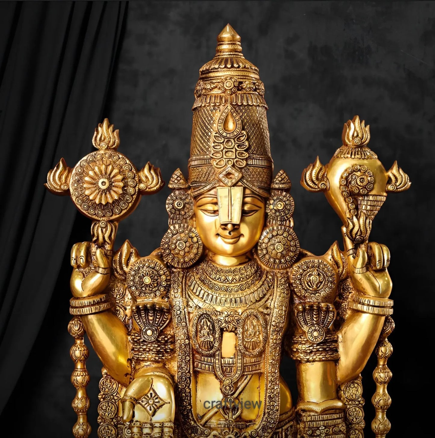 47" Brass Tirupati Balaji Venkateshwara Statue Craftsview