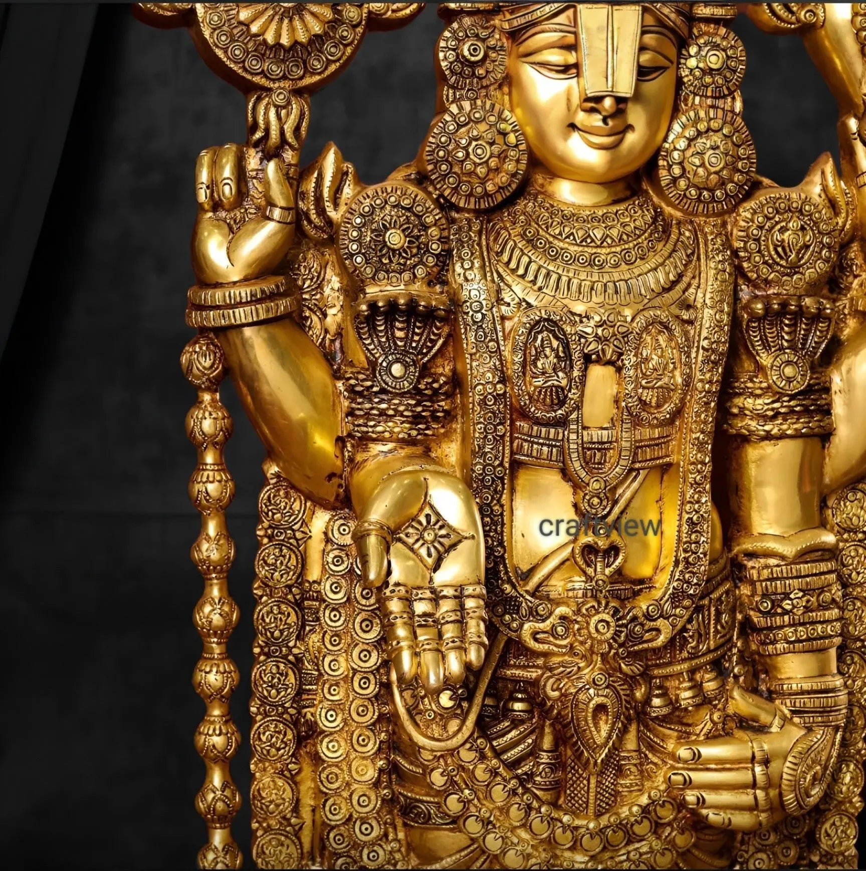 47" Brass Tirupati Balaji Venkateshwara Statue Craftsview