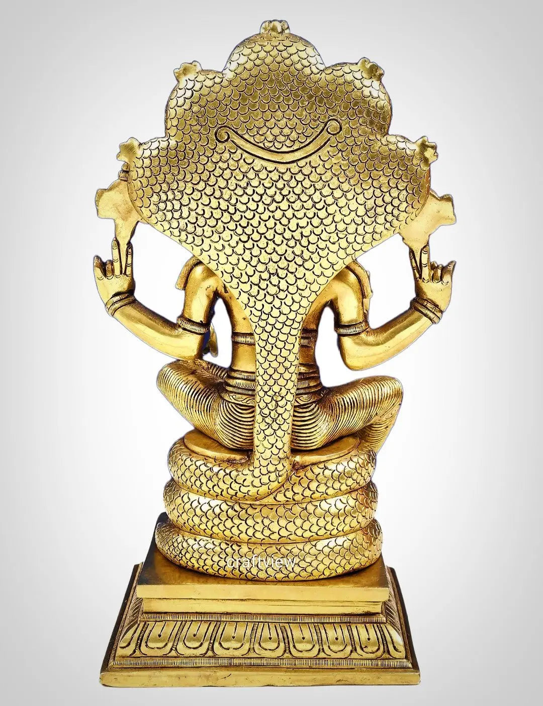 Vishnu Sculpture with Shesh Naag 14" - Craftview