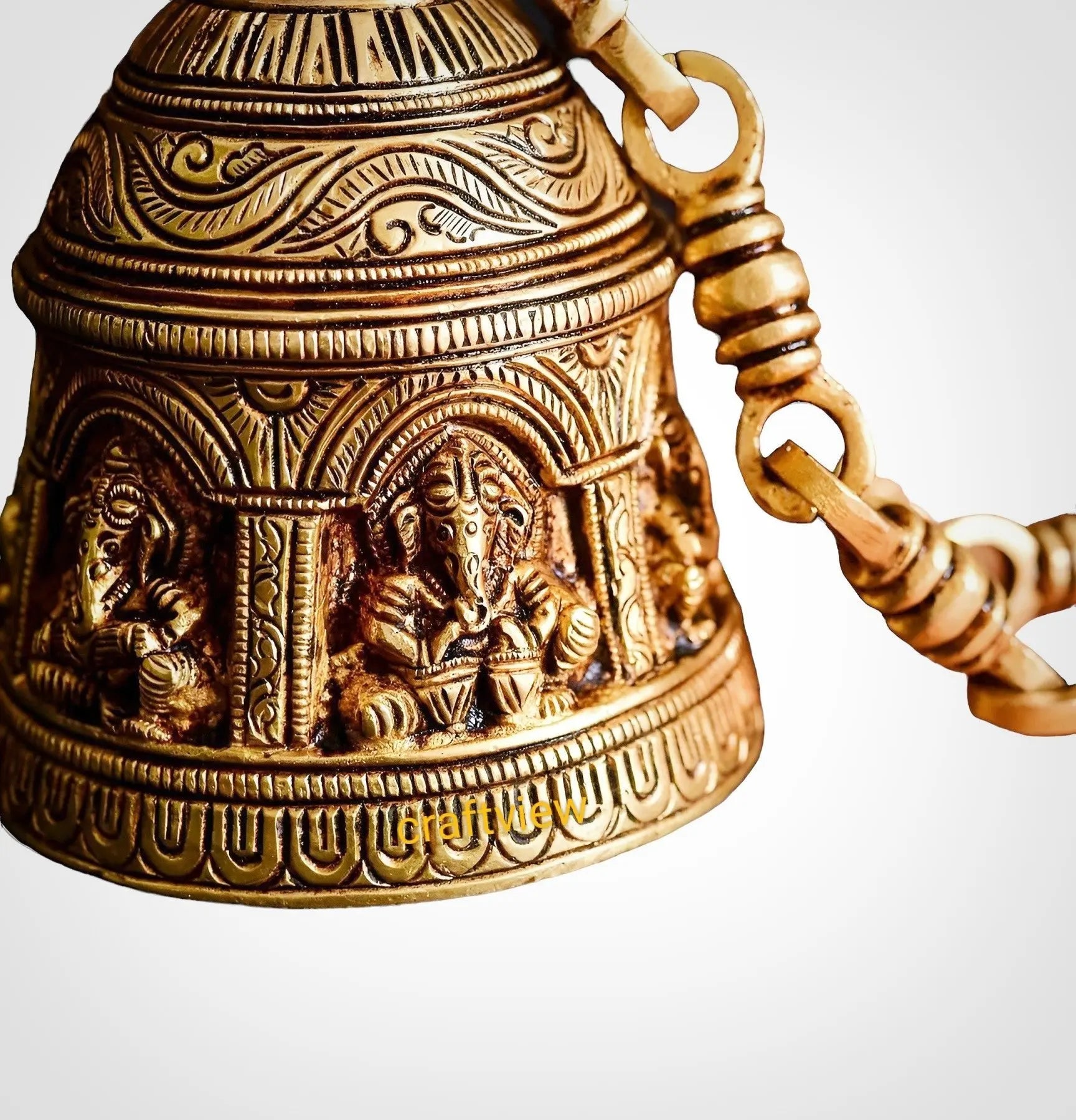 Brass Hanging Bell Wall ascent 6" craftsview