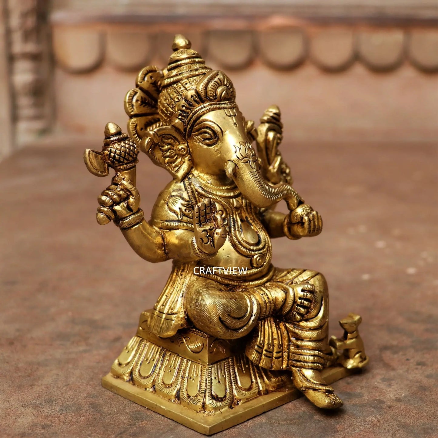 6" Brass Lord Ganesha Sculpture Craftsview