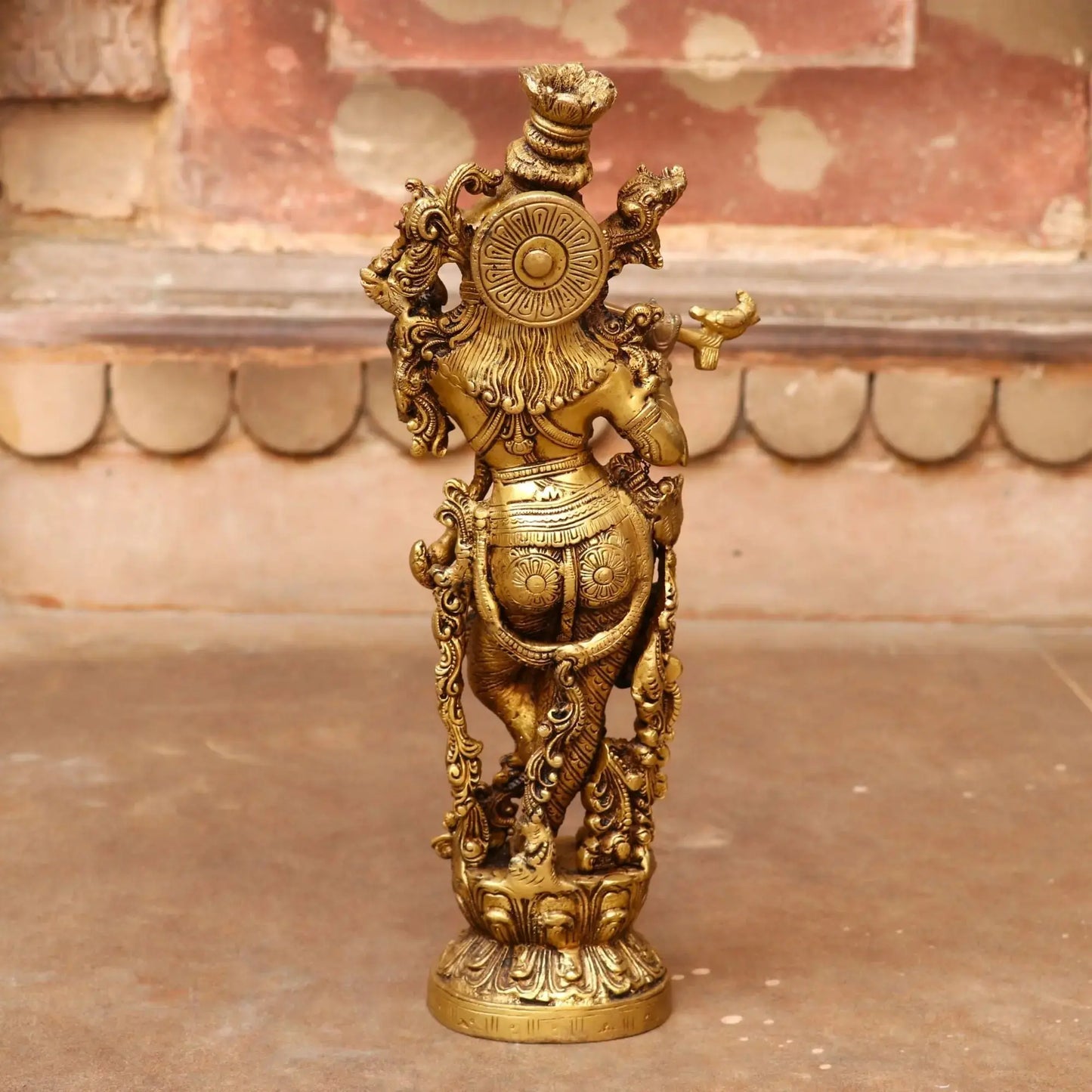 Brass Krishna Artistic Idol 14" craftsview