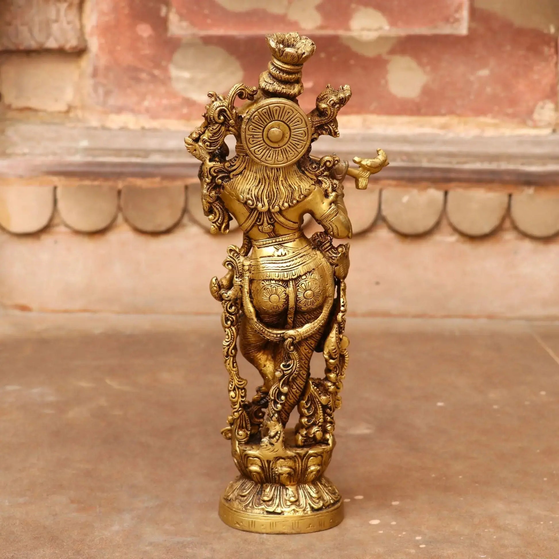 Brass Krishna Artistic Idol 14" craftsview