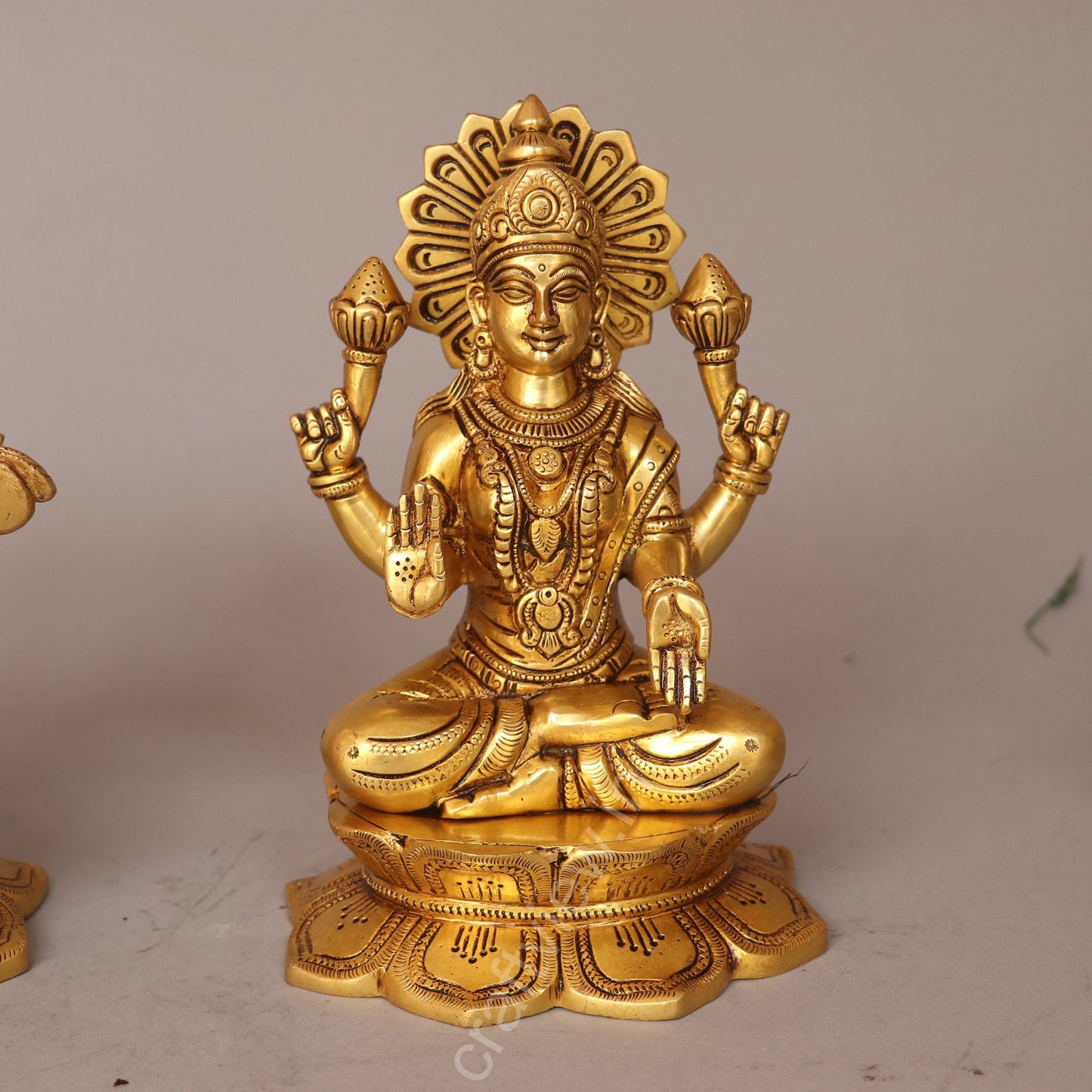 Superfine Brass Sarasvati Lakshmi Idols Pair