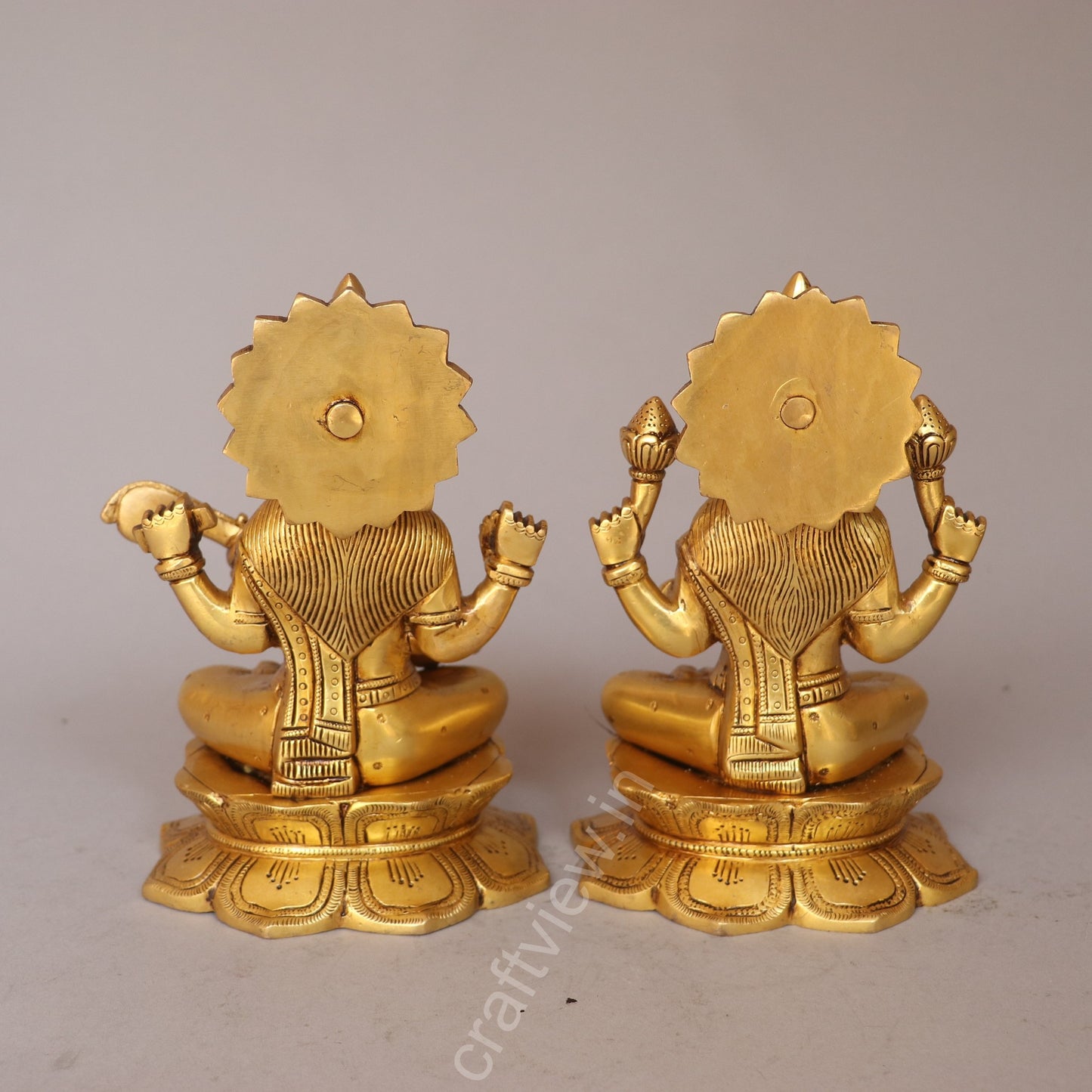 Superfine Brass Sarasvati Lakshmi Idols Pair