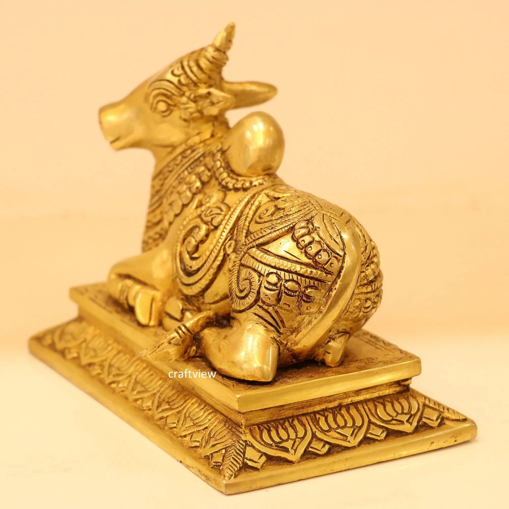 6" Brass Nandi Figurine Craftsview