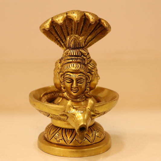 5" Brass Shiva lingam Superfine Brass Idols