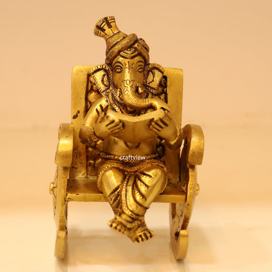 5.5" Superfine  Brass Rocking Ganesh Idols