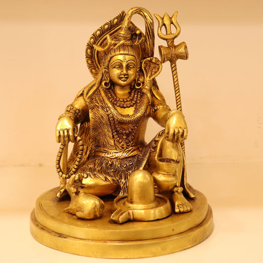 10" Brass Lord Shiva Statue