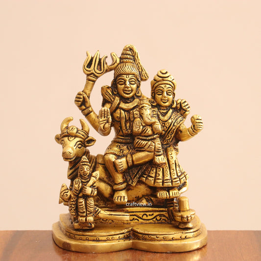 4.5" Superfine Small Brass Shiva Family