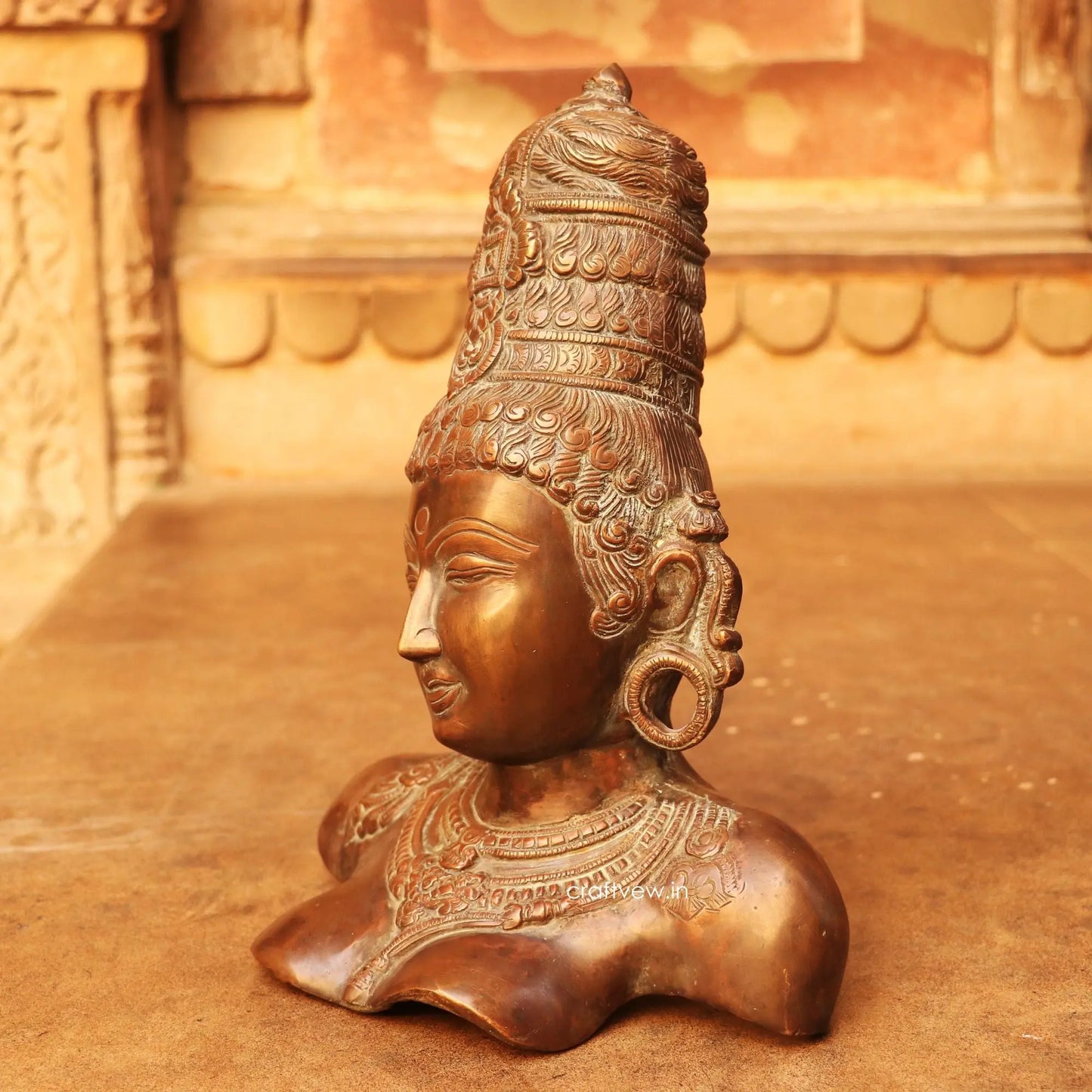 Brass Décor Parvati Bust Figurine 12" Craftsview