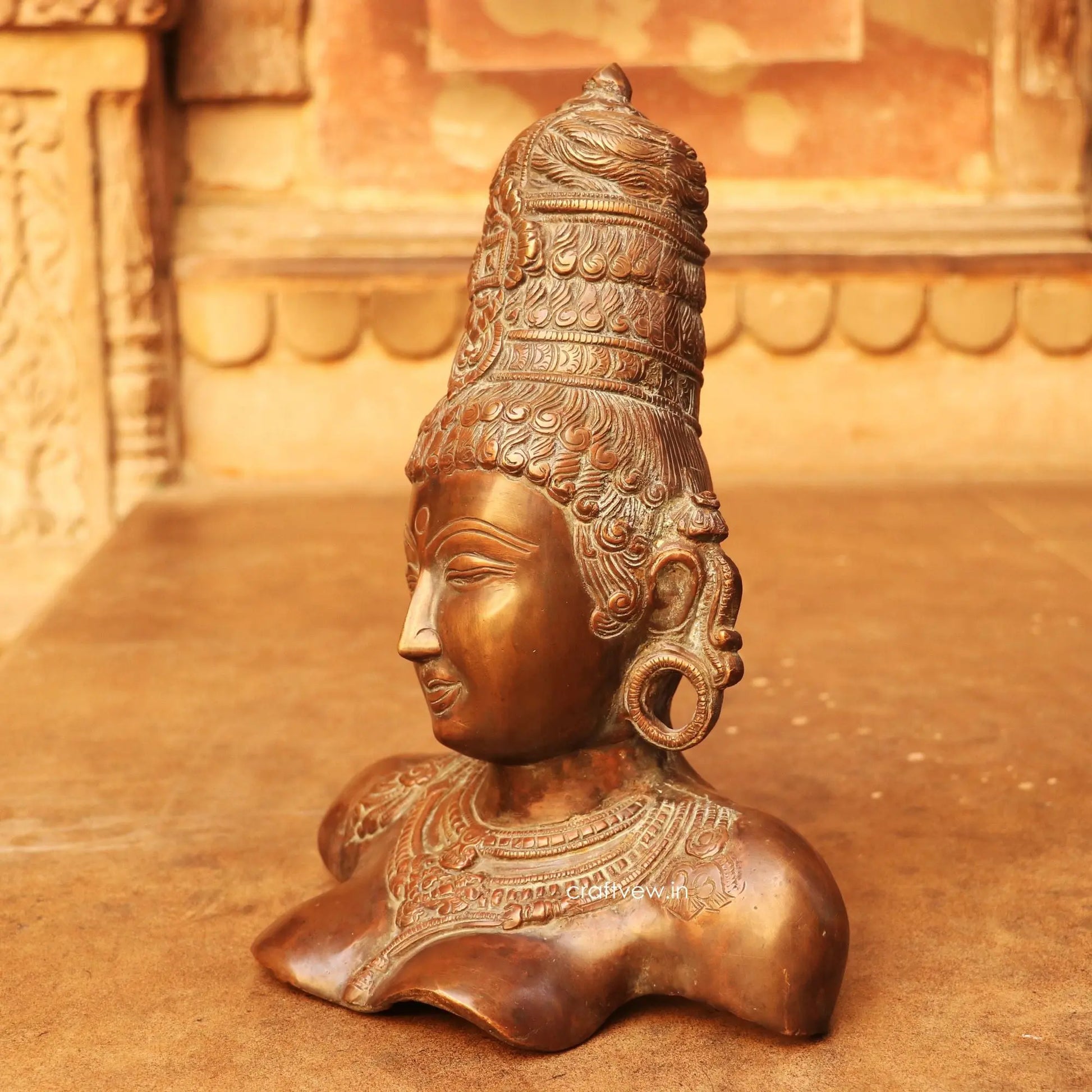 Brass Décor Parvati Bust Figurine 12" Craftsview