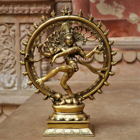 13" Brass Lord Natraj Statue