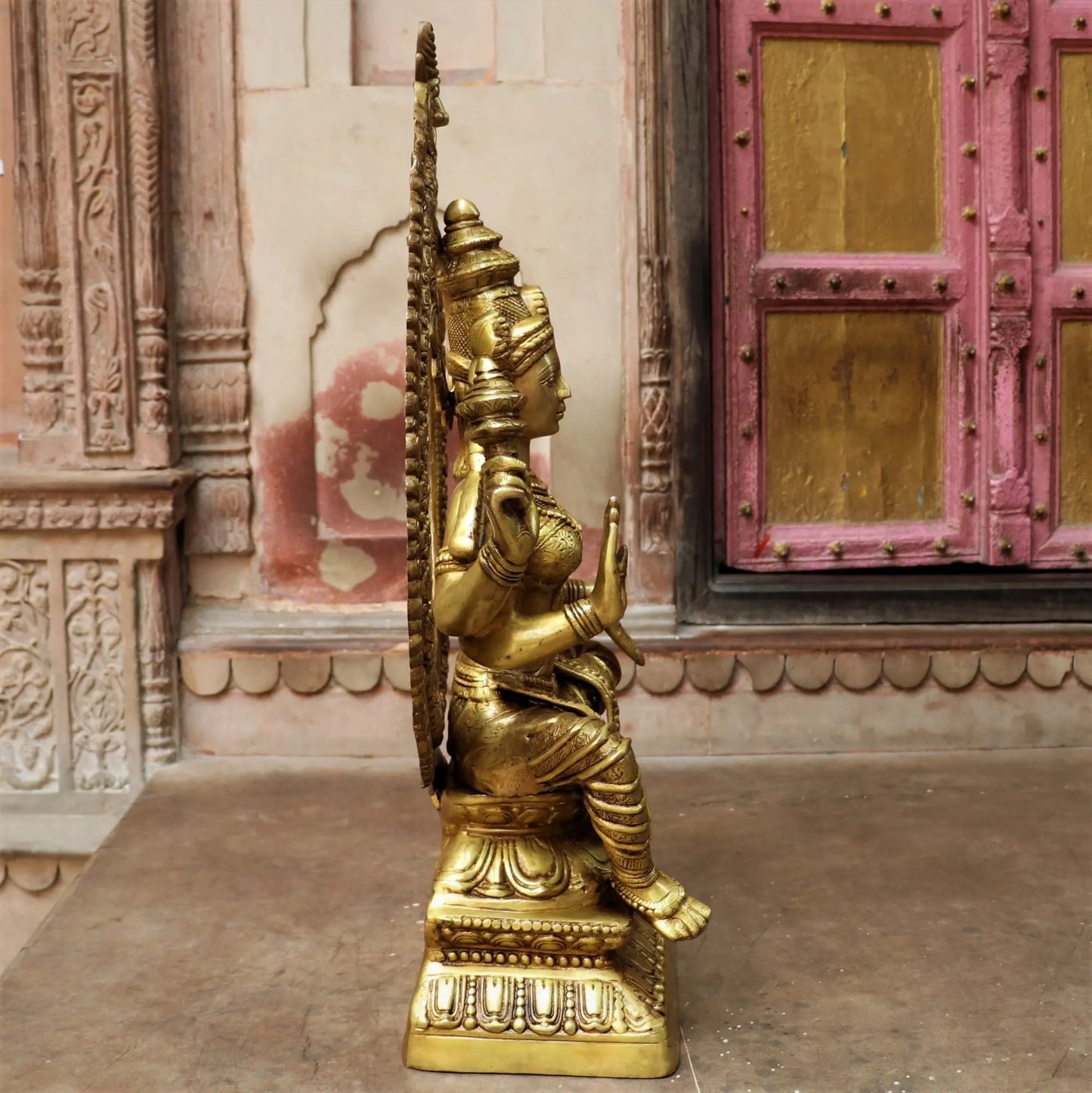 Brass Blessing Maa Lakshmi Idol 43" craftsview