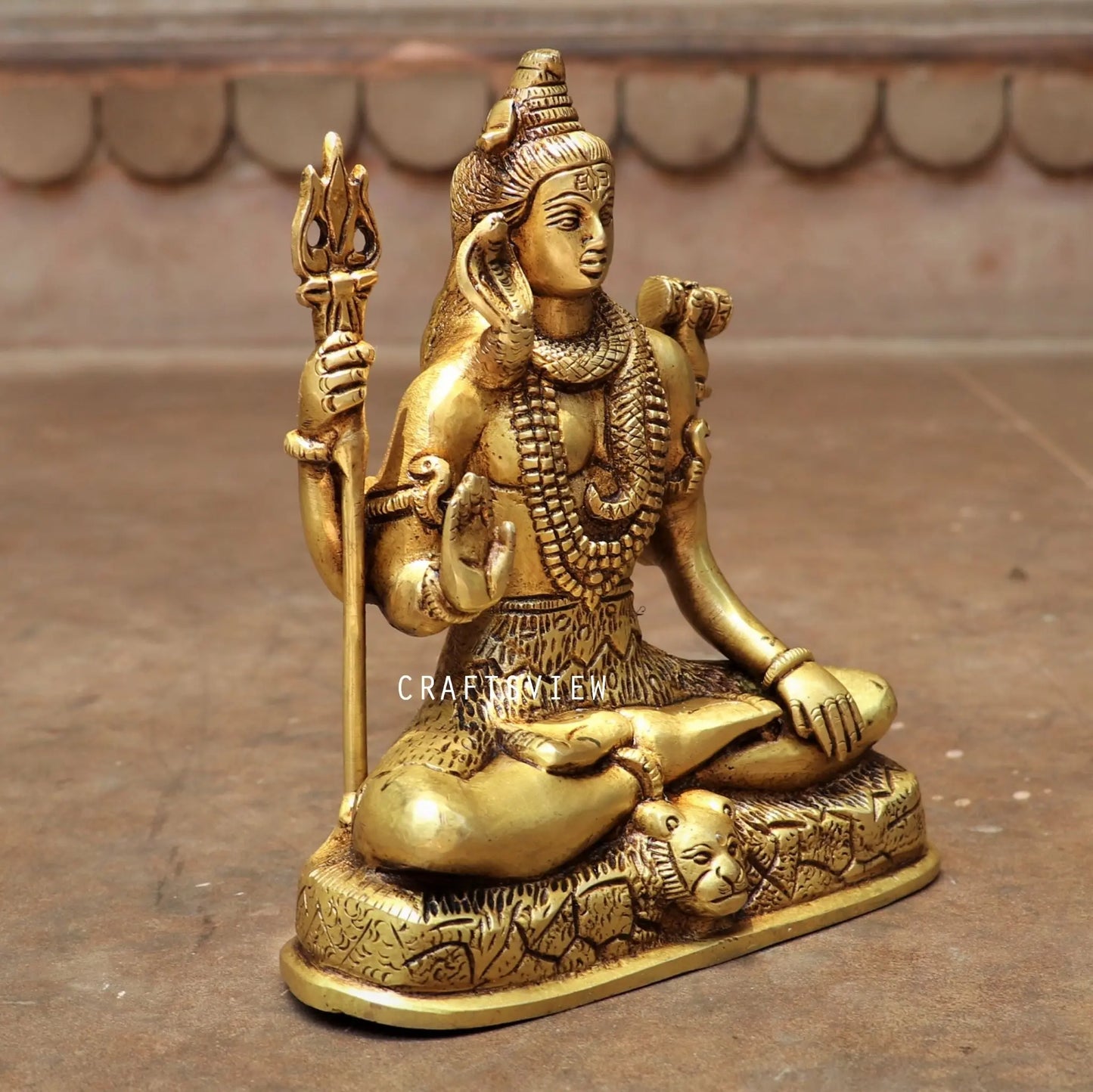 Brass Lord Shiva Sculpture 8" craftsview
