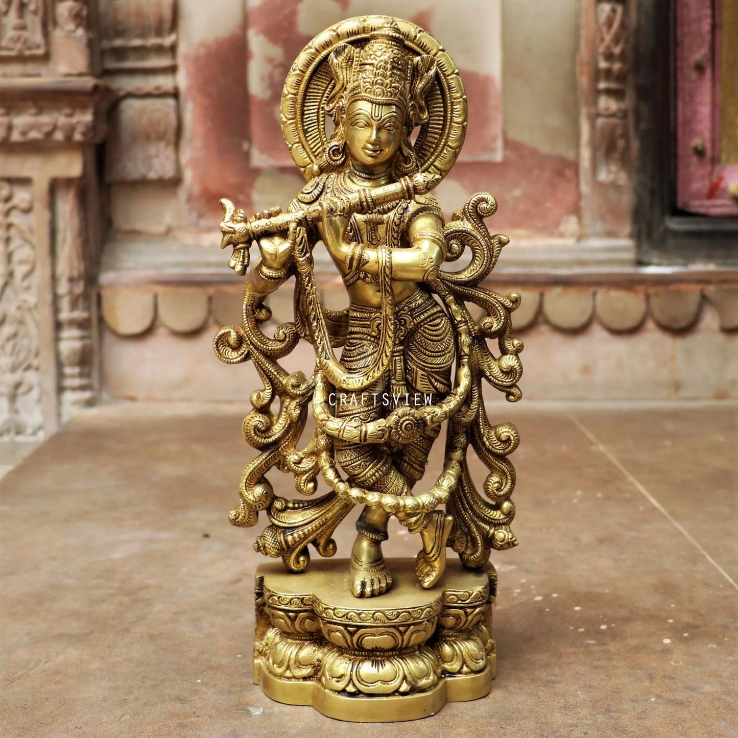 Brass Lord Krishna Statue craftsview