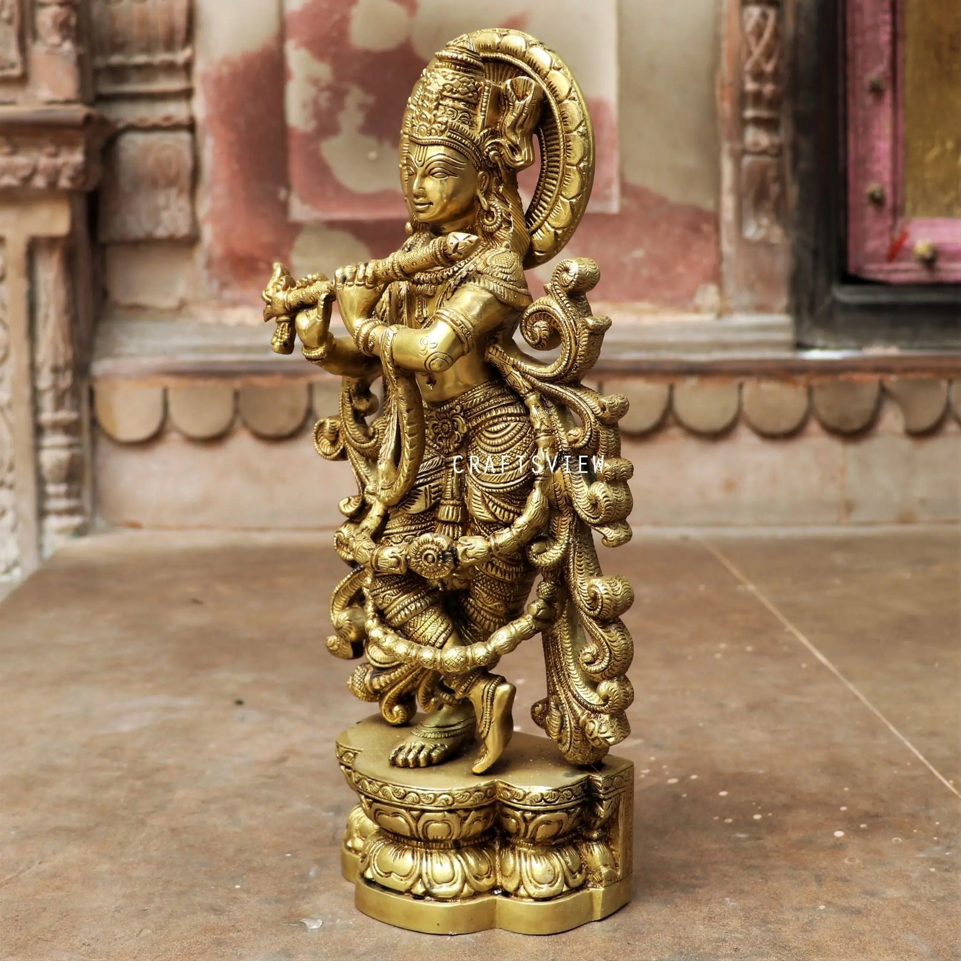 Brass Lord Krishna Statue craftsview