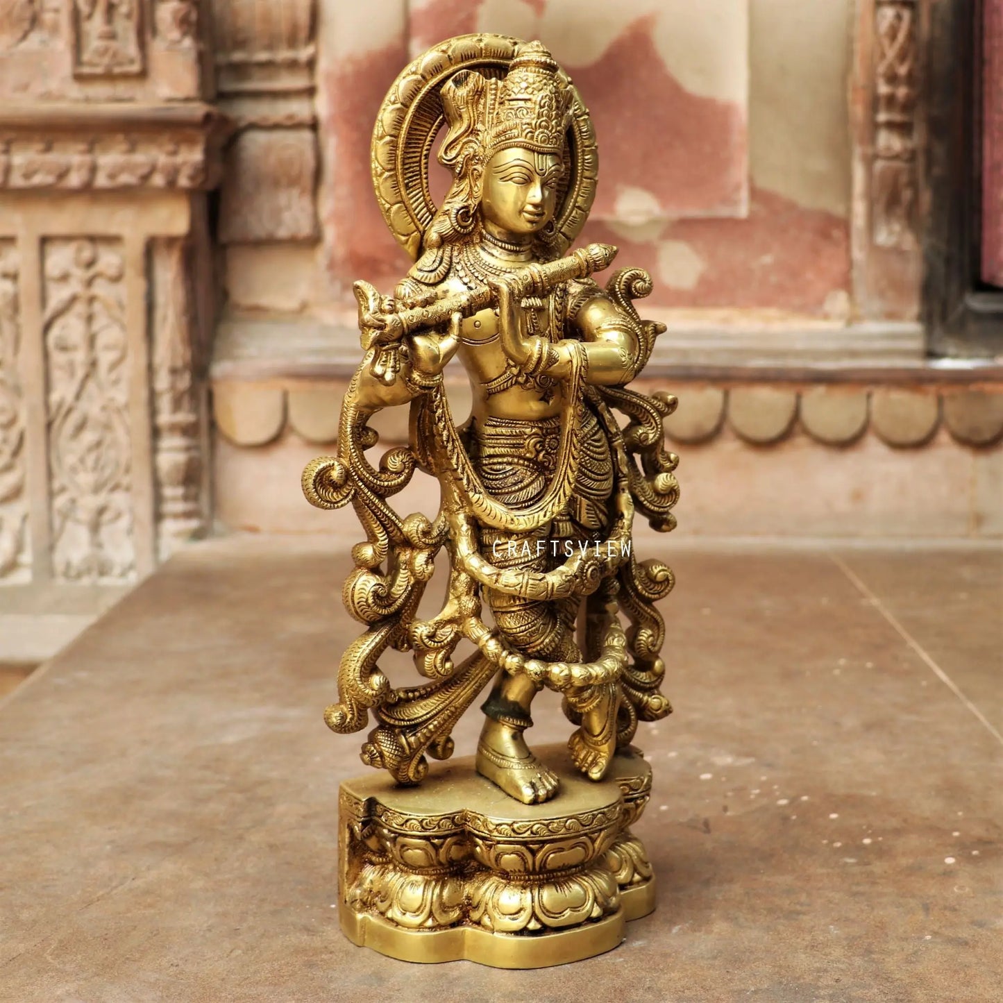 Brass Lord Krishna Statue craftsview