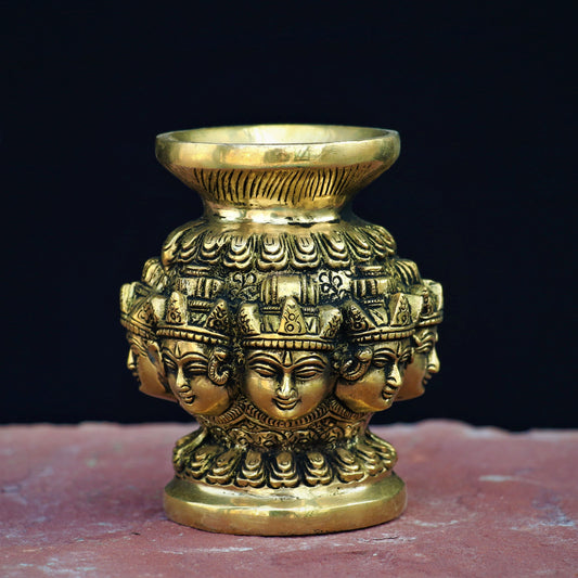 Brass Astha Lakshmi Kalash Figurines
