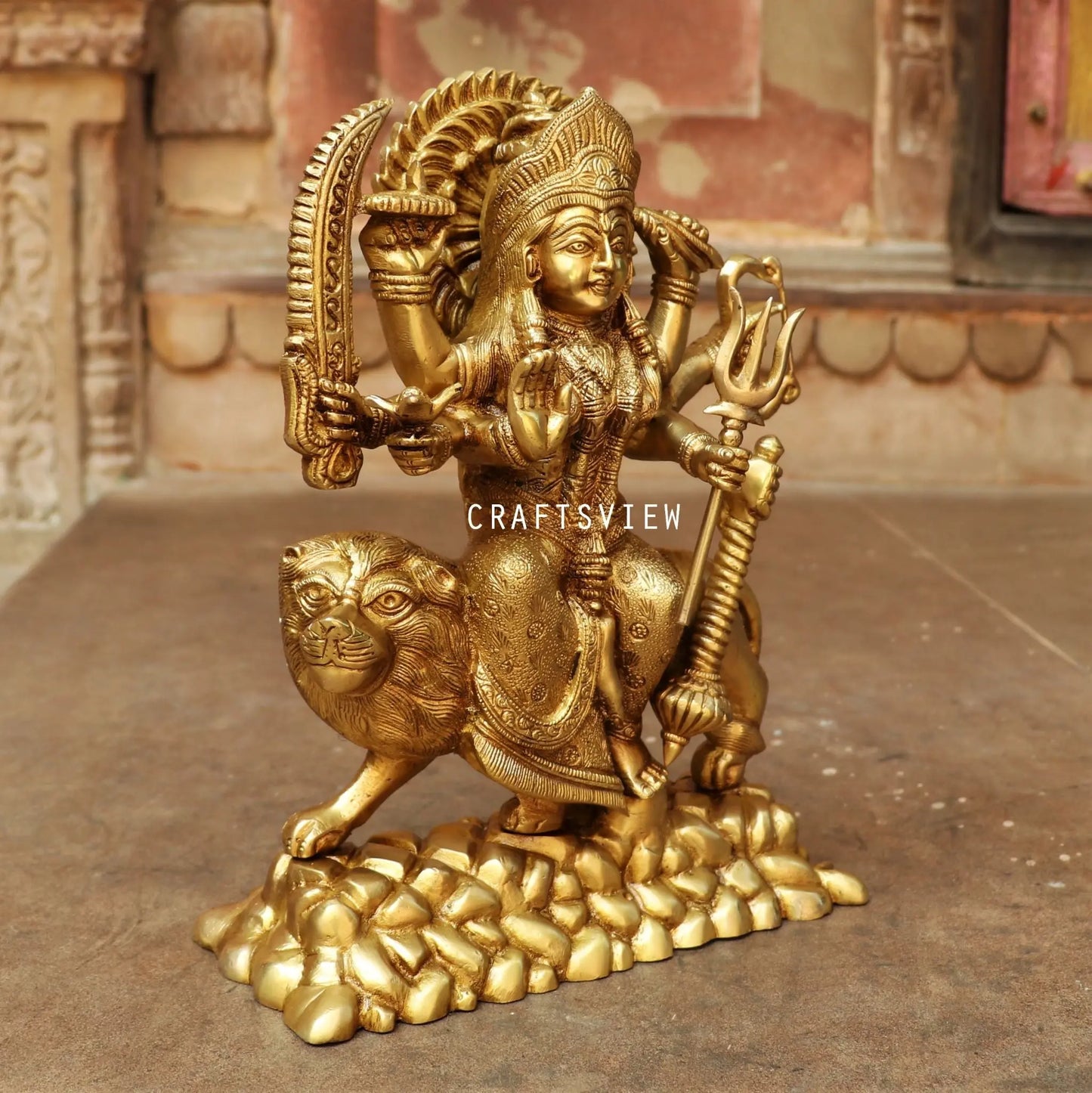 beautiful statue of Ma Sherawali Durga 12" Craftsview