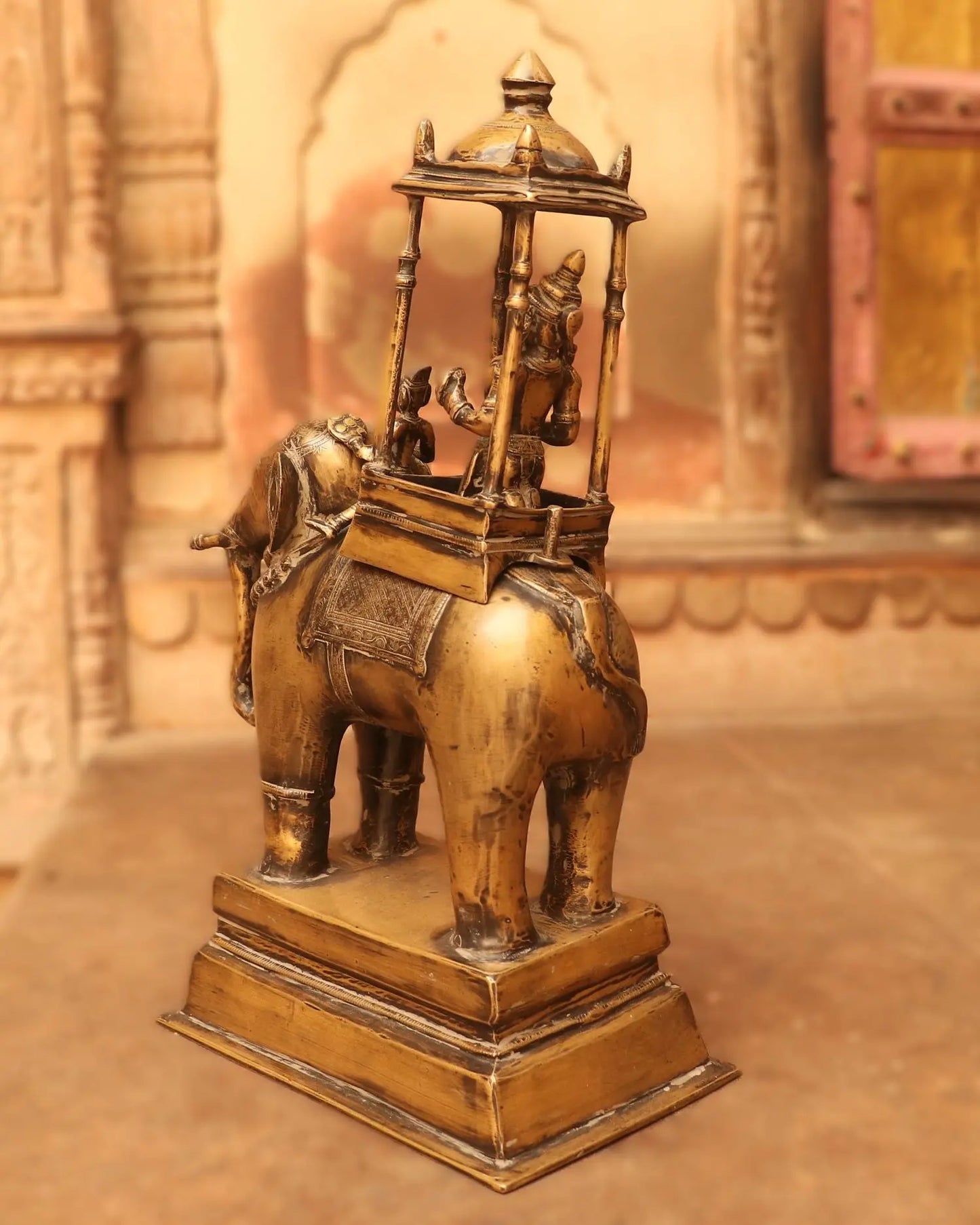 20" Brass Elephant Airavata Handmade Sculpture - Craftview